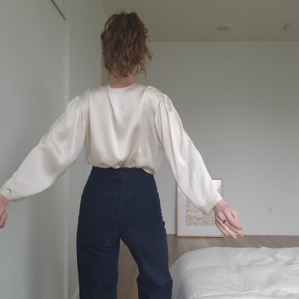 Vintage 1960s Chinese Silk Blouse Medium - Picture 5 of 9